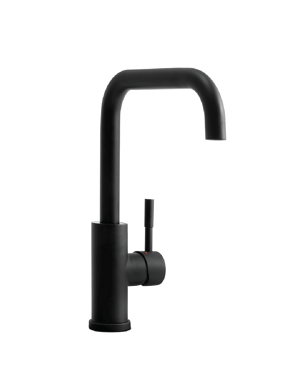 DURA FAUCET STREAMLINE SQUARED-ARC RV KITCHEN FAUCET--MATTE BLACK