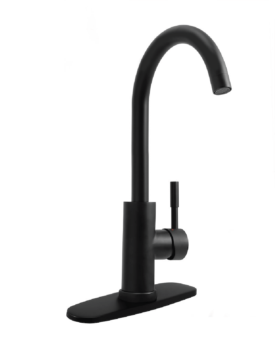 DURA FAUCET STREAMLINE GOOSENECK RV KITCHEN FAUCET--MATTE BLACK