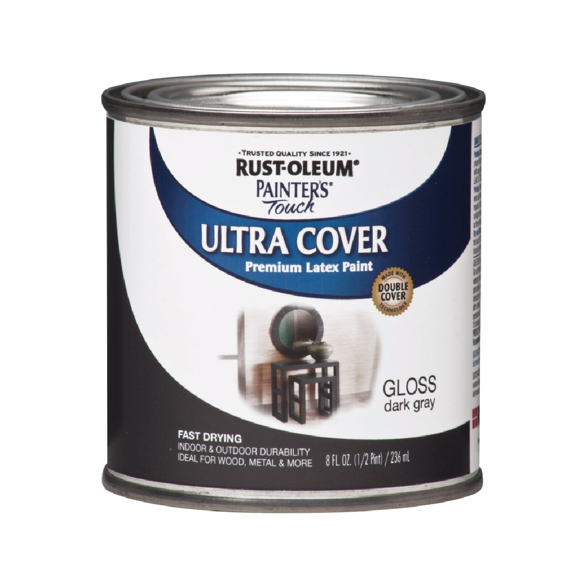RUST-OLEUM ENAMEL DARK GRAY PAINT-1/2 PINT CAN