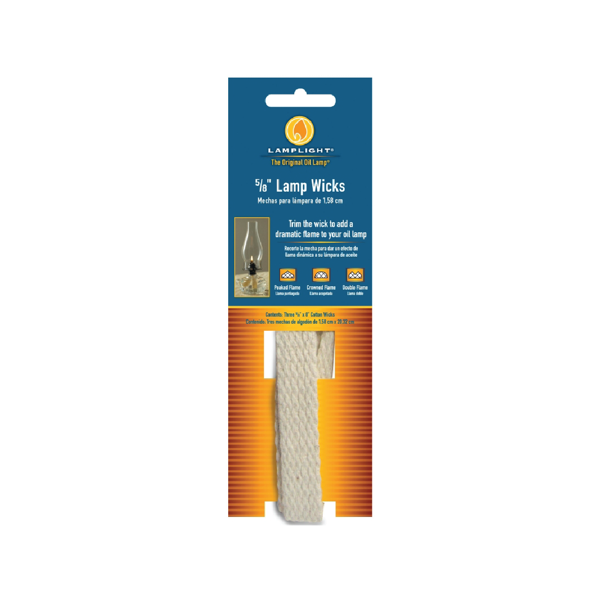 LAMPLIGHT 5/8in FLAT LAMP WICK-3pk