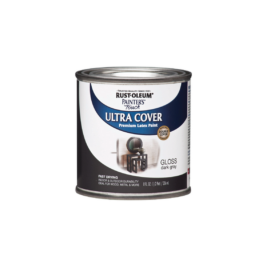 RUST-OLEUM ENAMEL DARK GRAY PAINT 1/2PINT CAN