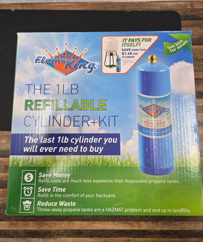 Flame King 1lb Refillable Cylinder+Kit
