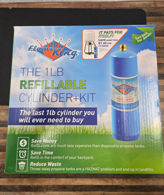 Flame King 1lb Refillable Cylinder+Kit