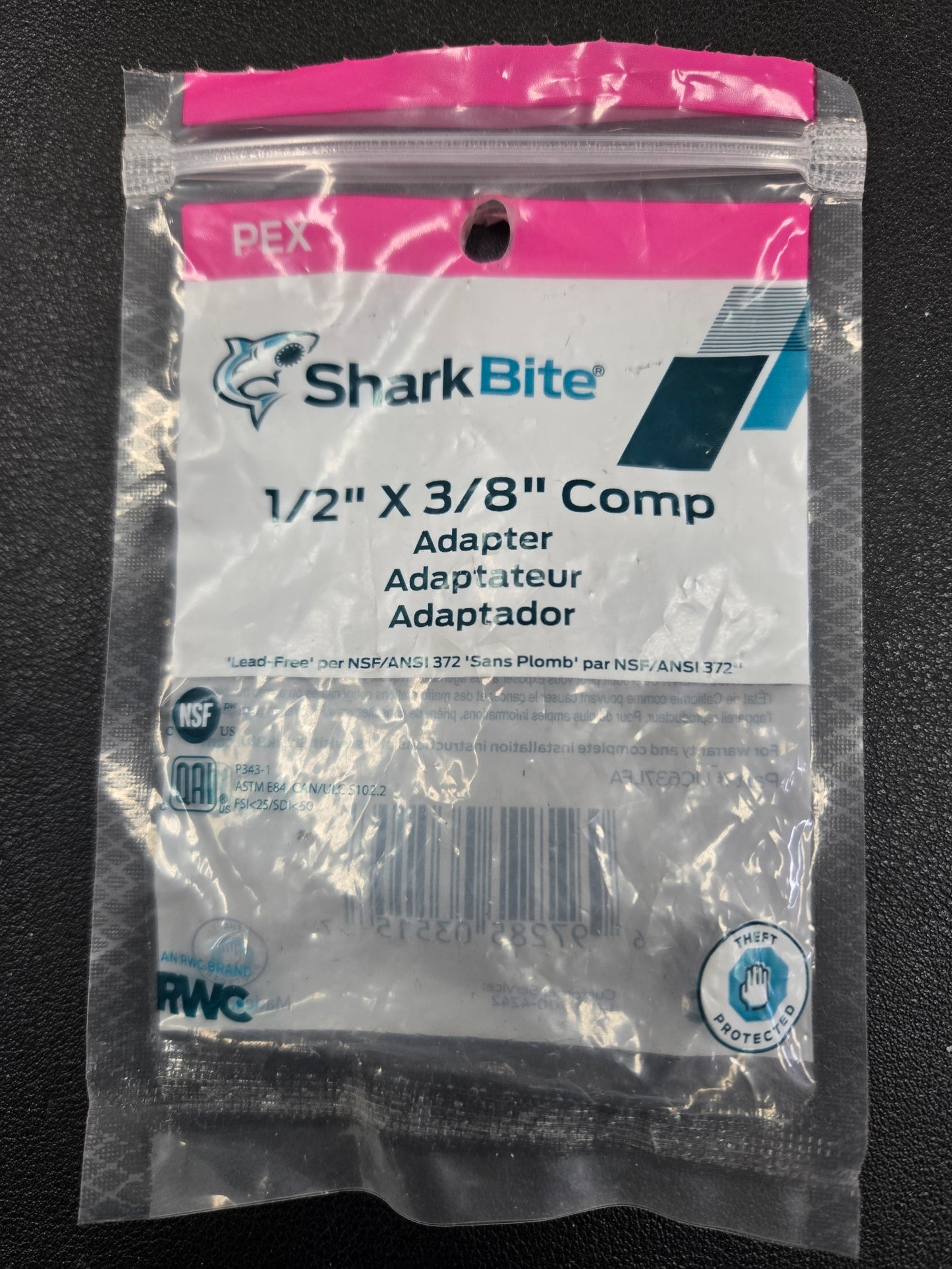 SharkBite 1/2in x 3/8in Comp Adapter