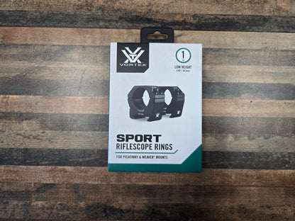 VORTEX SPORT RIFLESCOPE RINGS 1in LOW