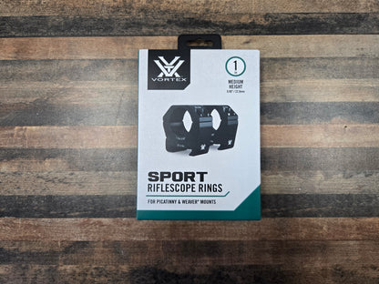 VORTEX SPORT RIFLESCOPE RINGS 1in MEDIUM