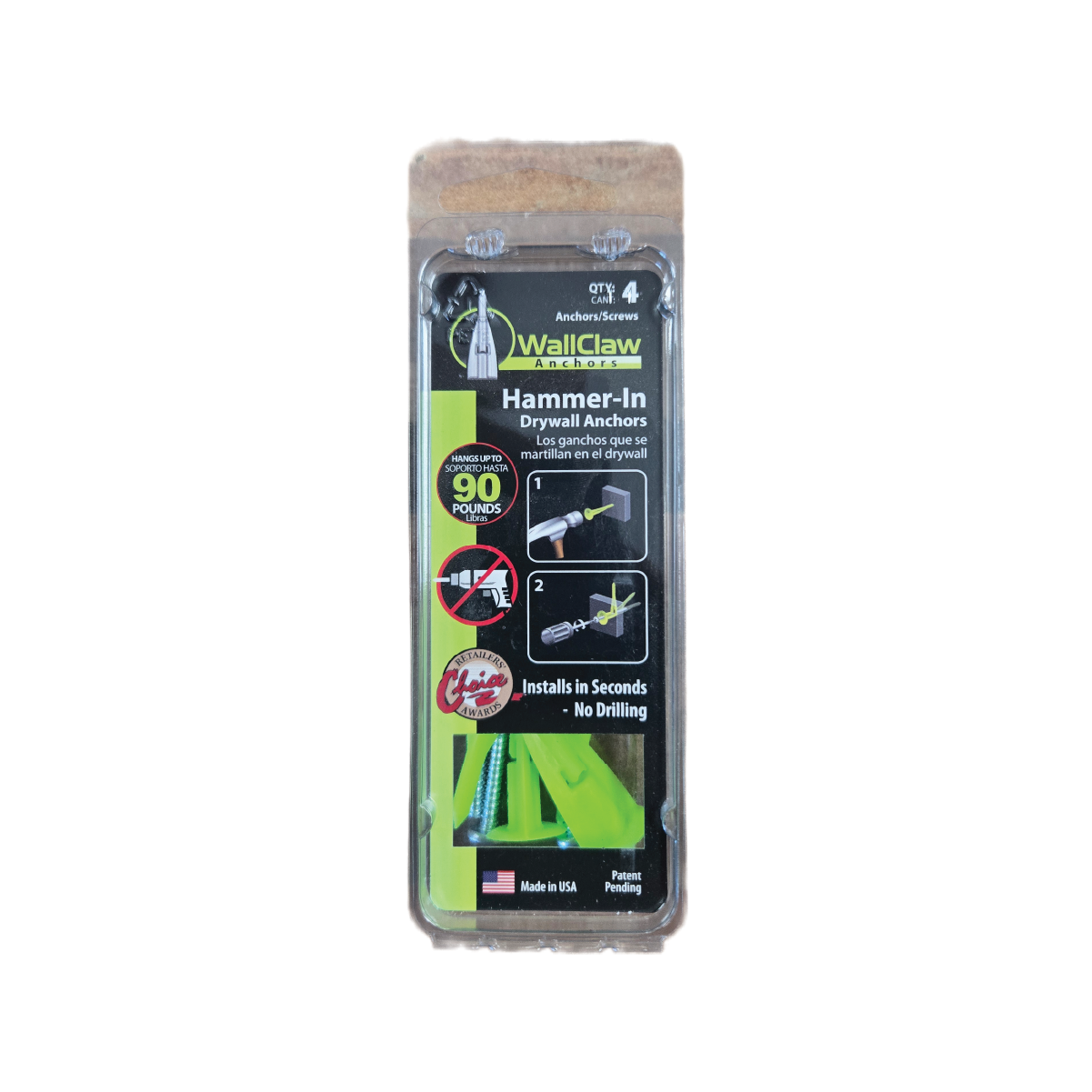 WALL CLAW ANCHORS 4 COUNT