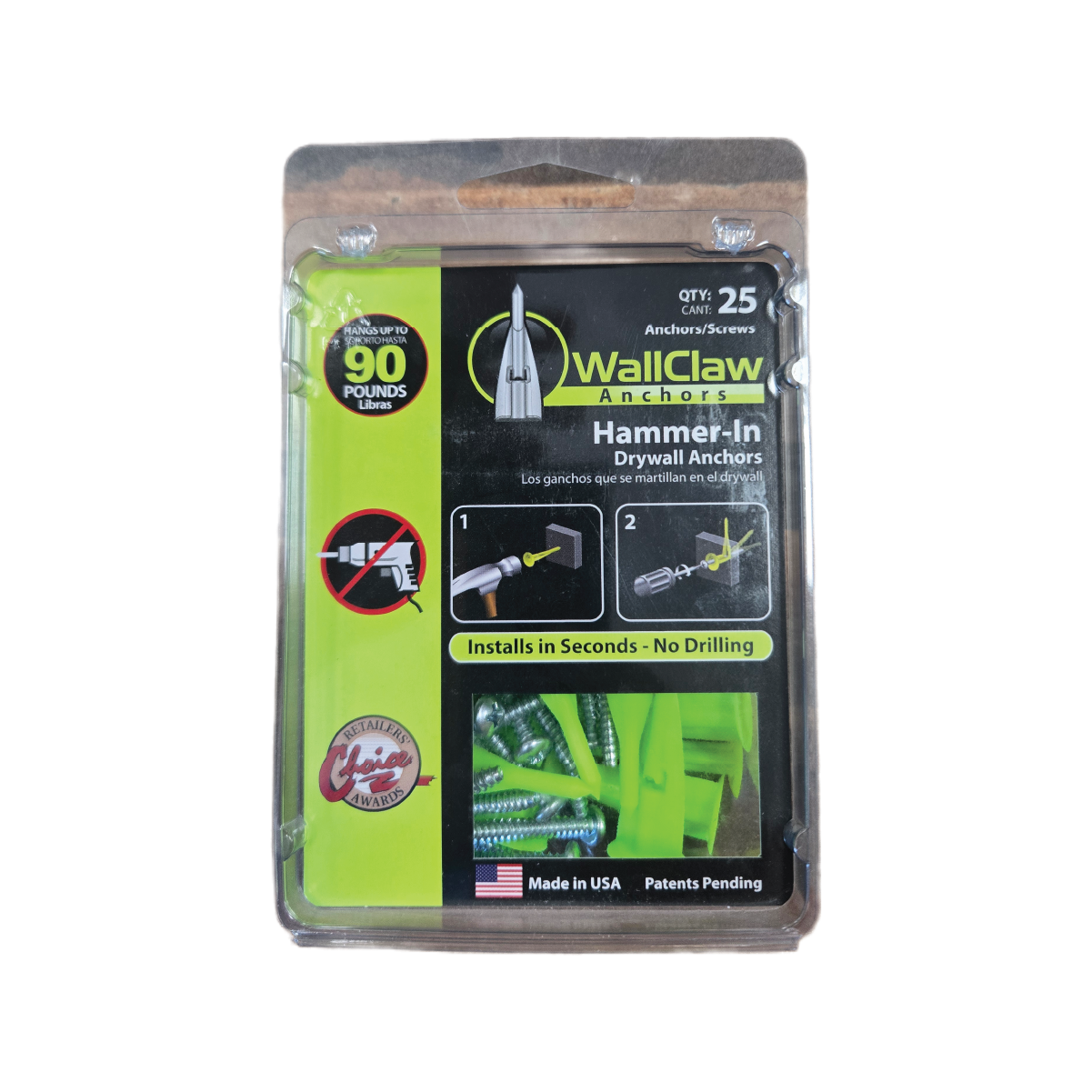 WALL CLAW ANCHORS 25 COUNT