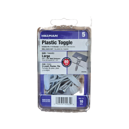 HILLMAN PLASTIC TOGGLE LARGE