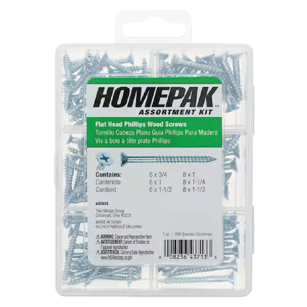 HOMEPAK ASSORTMENT KIT--WOOD SCREWS