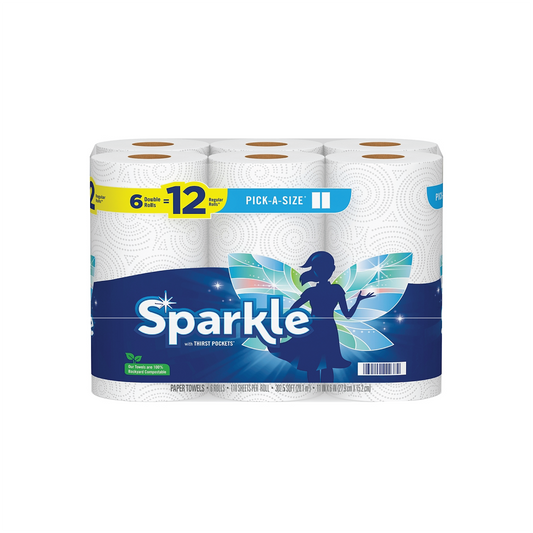 SPARKLE 6-GIANT ROLL PAPER TOWELS