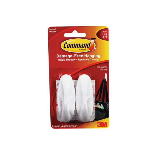 COMMAND 17081 MEDIUM DESIGNER HOOK 2PK