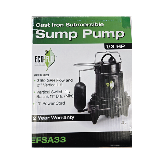 CAST IRON SUMP PUMP 1/3 HP